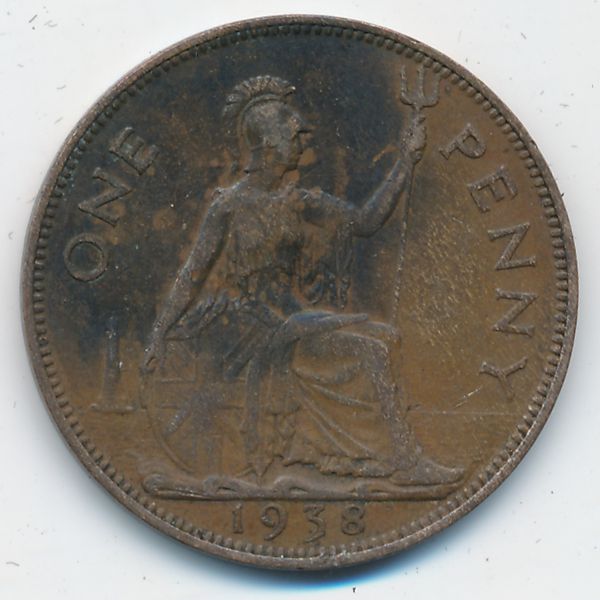 Великобритания, 1 пенни (1938 г.)