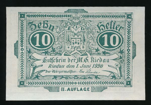 Нотгельды Австрии, 10 геллеров (1920 г.)