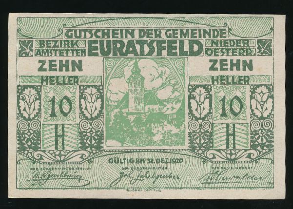 Нотгельды Австрии, 10 геллеров (1920 г.)