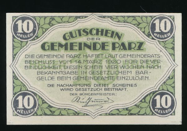 Нотгельды Австрии, 10 геллеров (1920 г.)