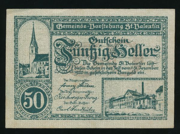 Нотгельды Австрии, 50 геллеров (1920 г.)