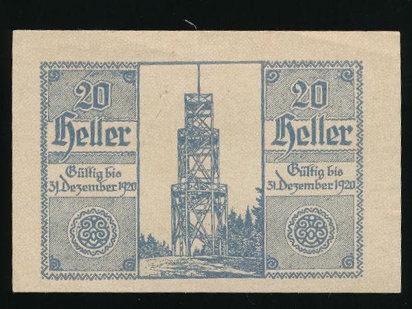Нотгельды Австрии, 20 геллеров (1920 г.)