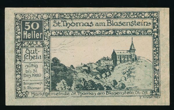 Нотгельды Австрии, 50 геллеров (1920 г.)