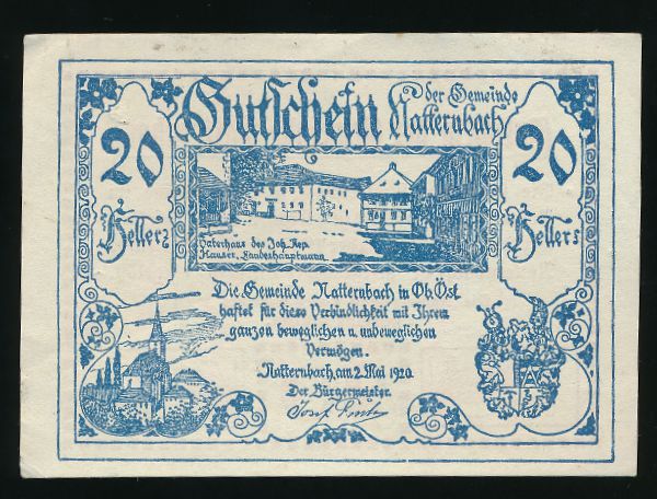 Нотгельды Австрии, 20 геллеров (1920 г.)