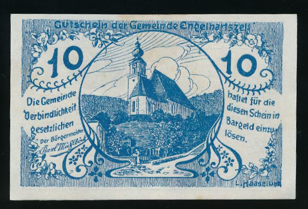 Нотгельды Австрии, 10 геллеров (1920 г.)