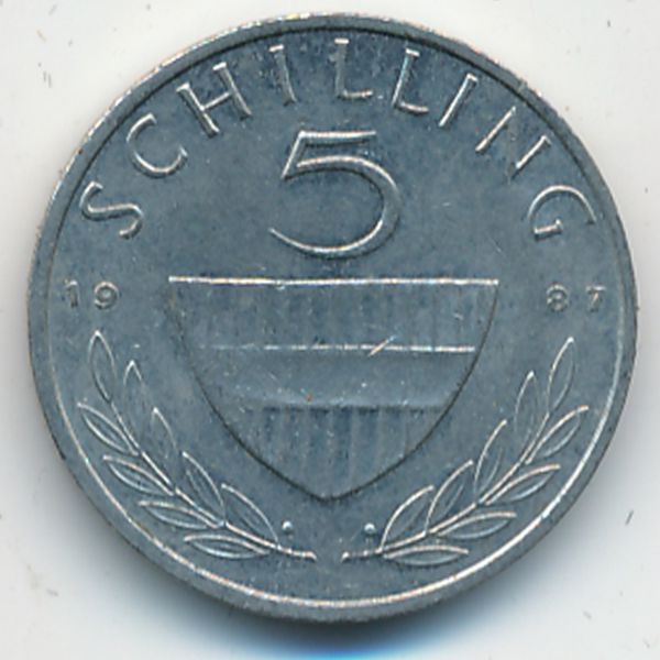 Австрия, 5 шиллингов (1987 г.)