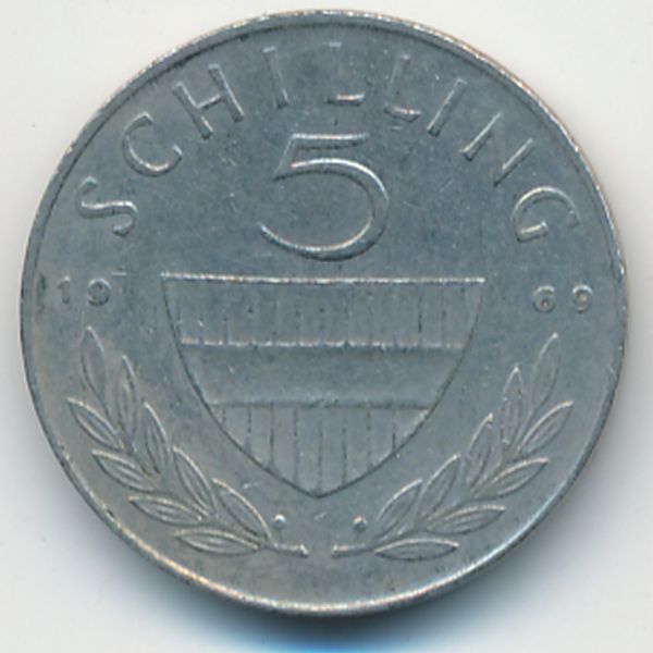 Австрия, 5 шиллингов (1969 г.)