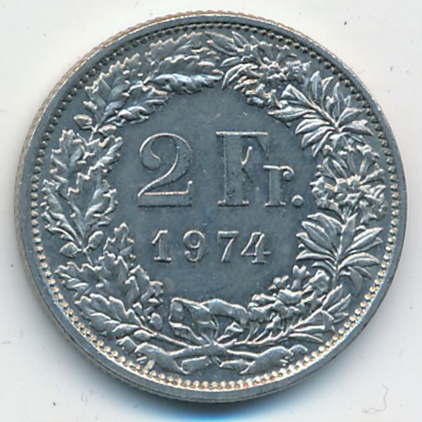 Швейцария, 2 франка (1974 г.)