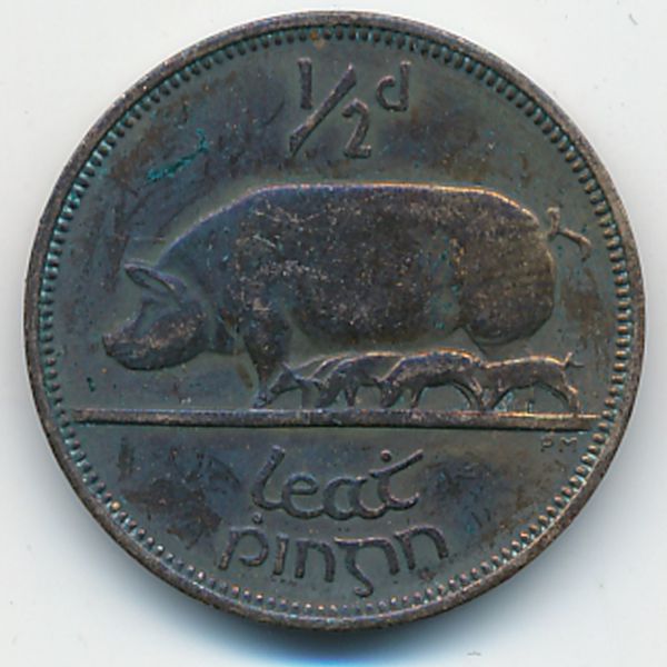 Ирландия, 1/2 пенни (1953 г.)