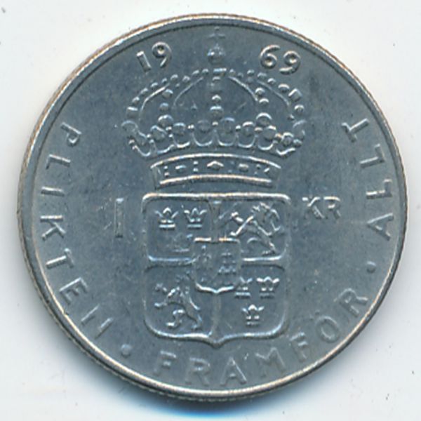 Швеция, 1 крона (1969 г.)