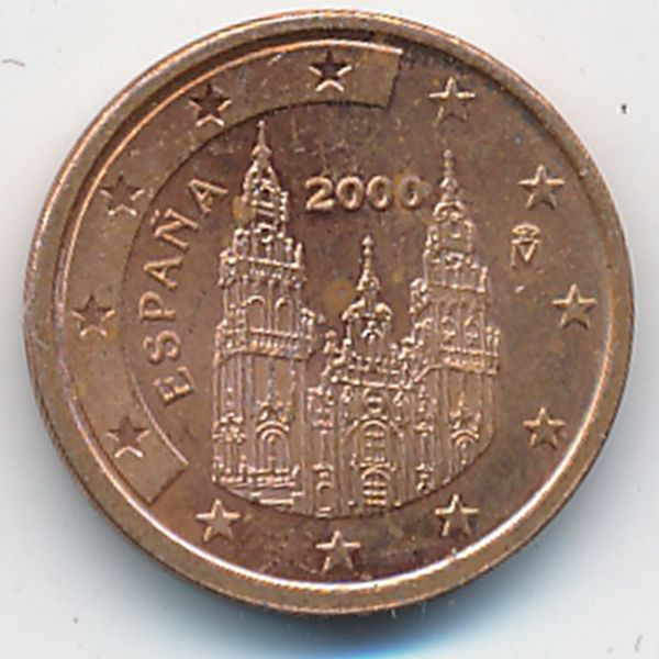 Испания, 2 евроцента (2000 г.)