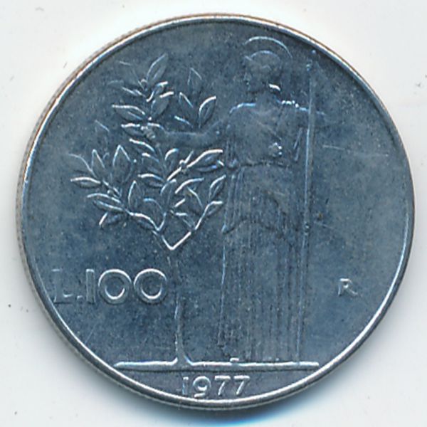 Италия, 100 лир (1977 г.)