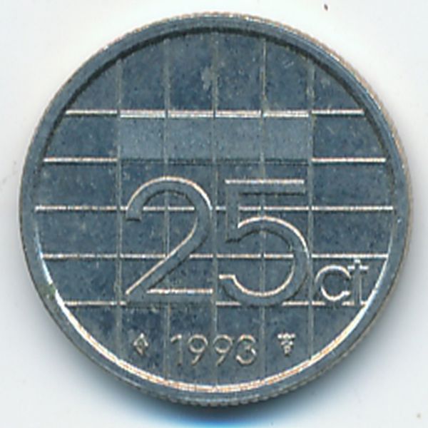 Нидерланды, 25 центов (1993 г.)