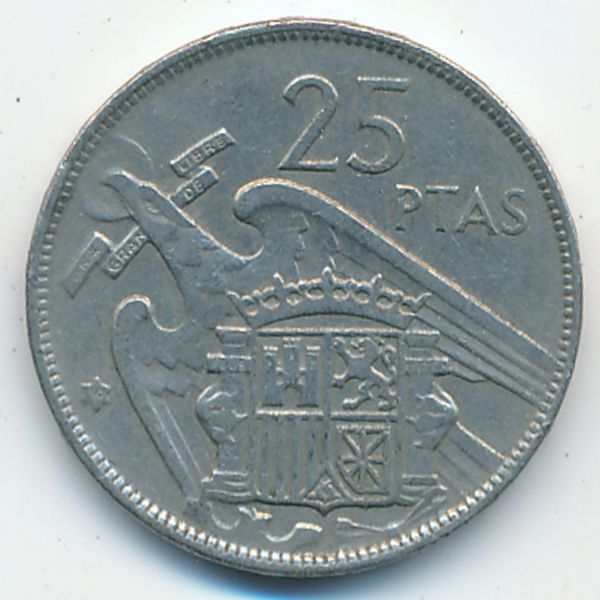 Испания, 25 песет (1957 г.)