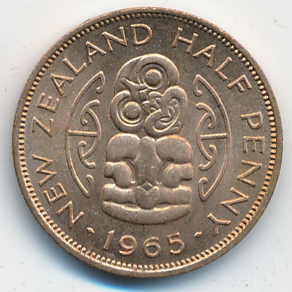 Новая Зеландия, 1/2 пенни (1965 г.)