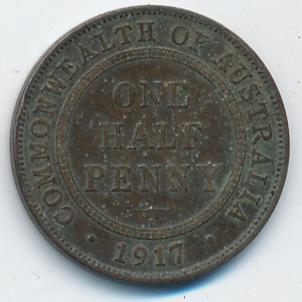 Австралия, 1/2 пенни (1917 г.)