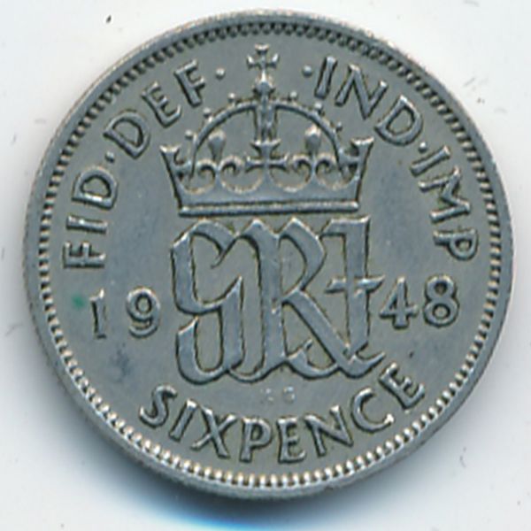 Великобритания, 6 пенсов (1948 г.)