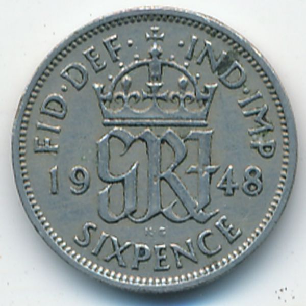 Великобритания, 6 пенсов (1948 г.)