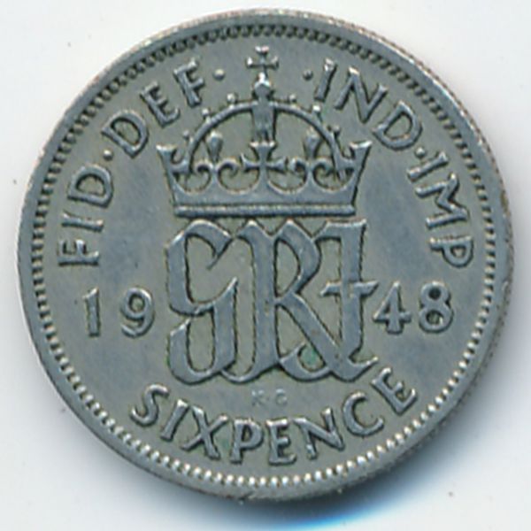 Великобритания, 6 пенсов (1948 г.)