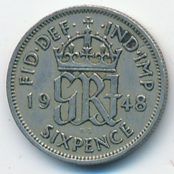 Великобритания, 6 пенсов (1948 г.)