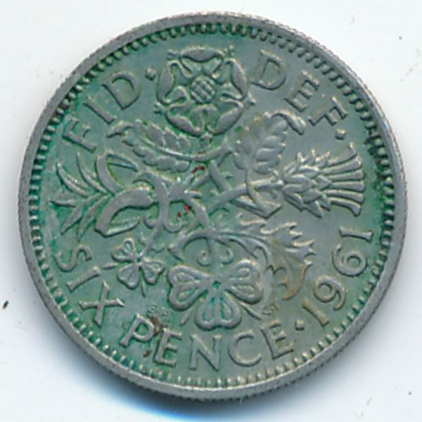 Великобритания, 6 пенсов (1961 г.)
