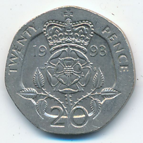 Великобритания, 20 пенсов (1993 г.)