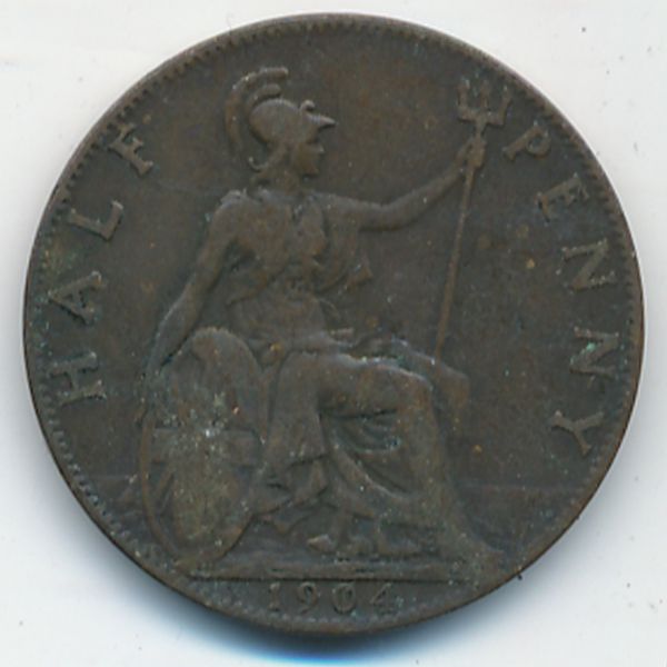 Великобритания, 1/2 пенни (1904 г.)