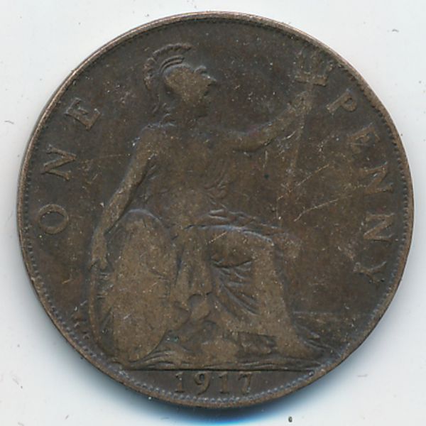 Великобритания, 1 пенни (1917 г.)