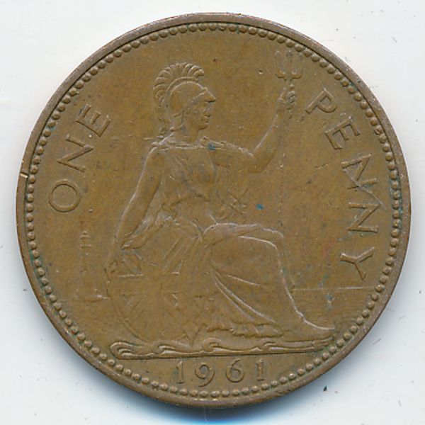 Великобритания, 1 пенни (1961 г.)