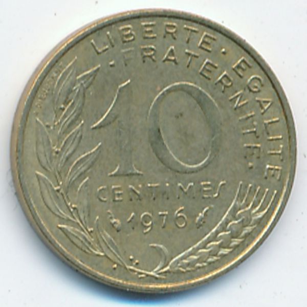 Франция, 10 сентим (1976 г.)