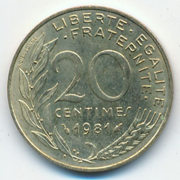 Франция, 20 сентим (1981 г.)
