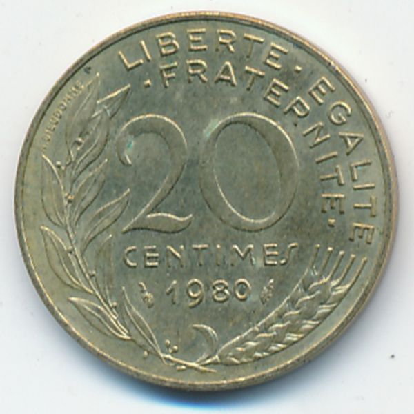 Франция, 20 сентим (1980 г.)
