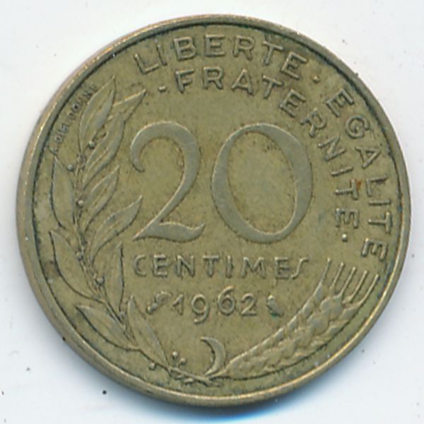 Франция, 20 сентим (1962 г.)