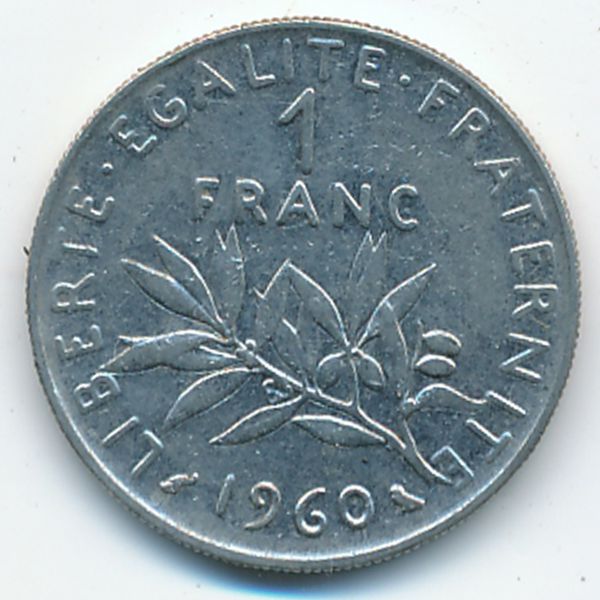 Франция, 1 франк (1960 г.)