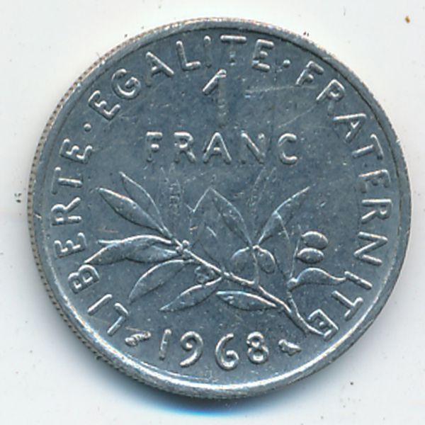 Франция, 1 франк (1968 г.)