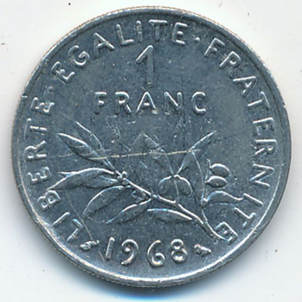Франция, 1 франк (1968 г.)