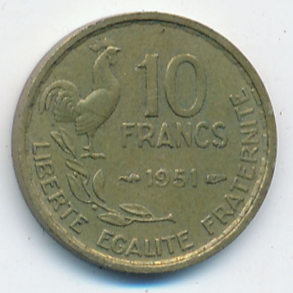 Франция, 10 франков (1951 г.)