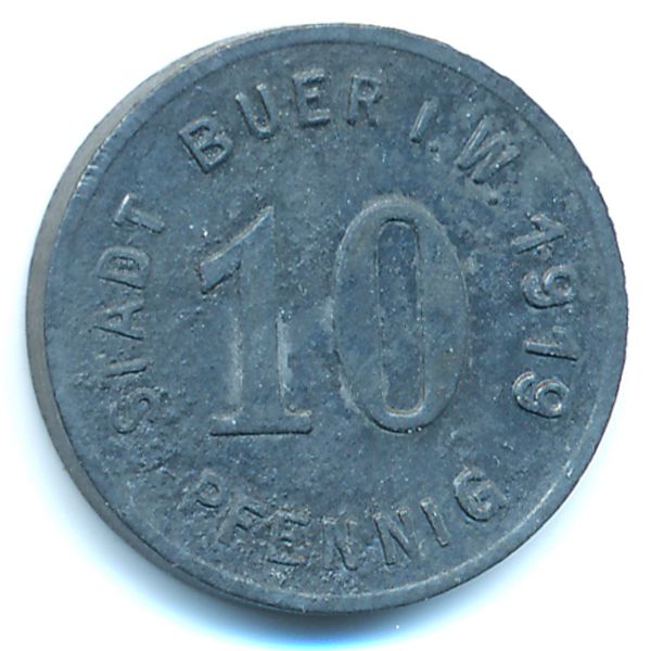 Буер., 10 пфеннигов (1919 г.)