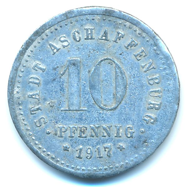 Ашаффенбург., 10 пфеннигов (1917 г.)