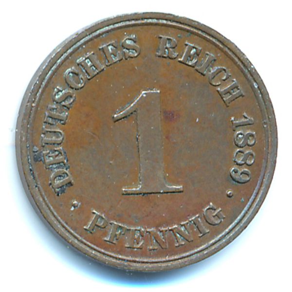 Германия, 1 пфенниг (1889 г.)