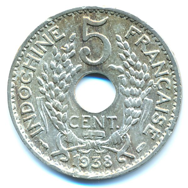 Французский Индокитай, 5 центов (1938 г.)