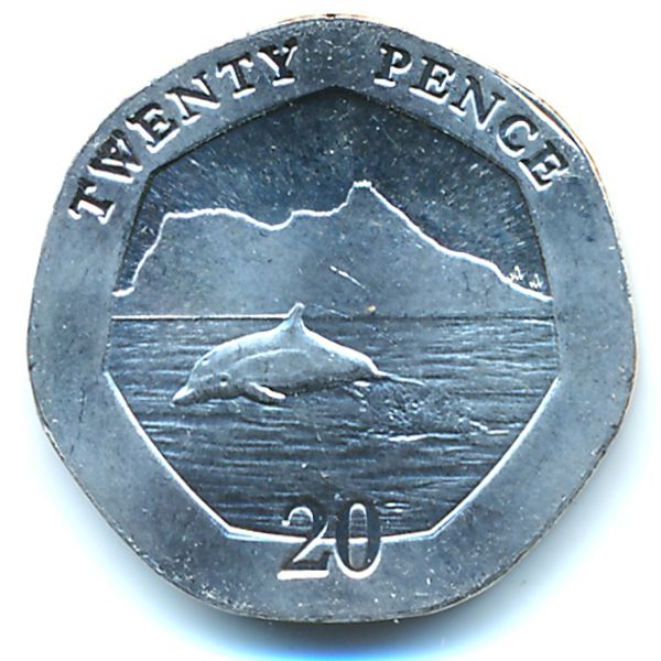 Гибралтар, 20 пенсов (2020 г.)