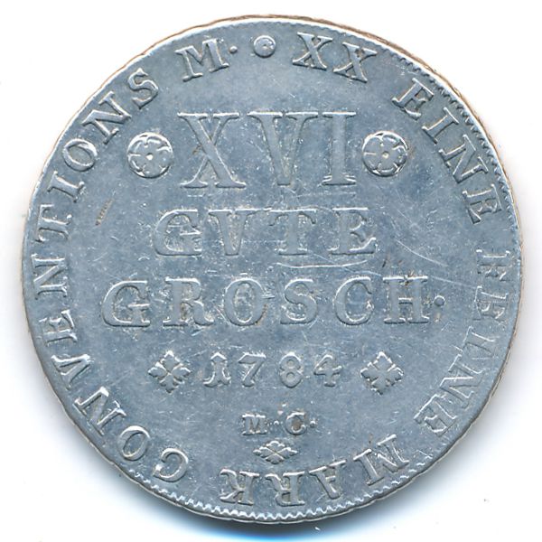 Брауншвейг-Вольфенбюттель, 16 гуте-грошей (1784 г.)