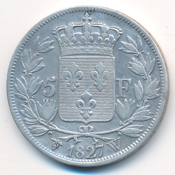 Франция, 5 франков (1827 г.)