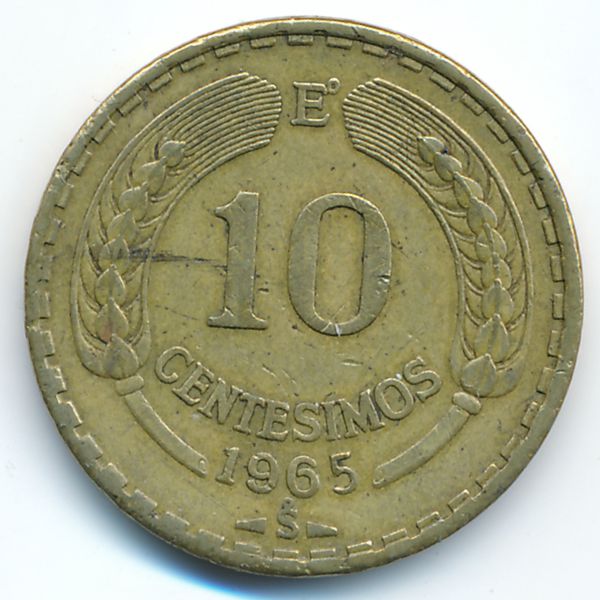 Чили, 10 сентесимо (1965 г.)