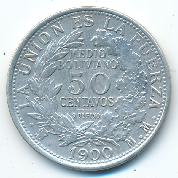 Боливия, 50 сентаво (1900 г.)