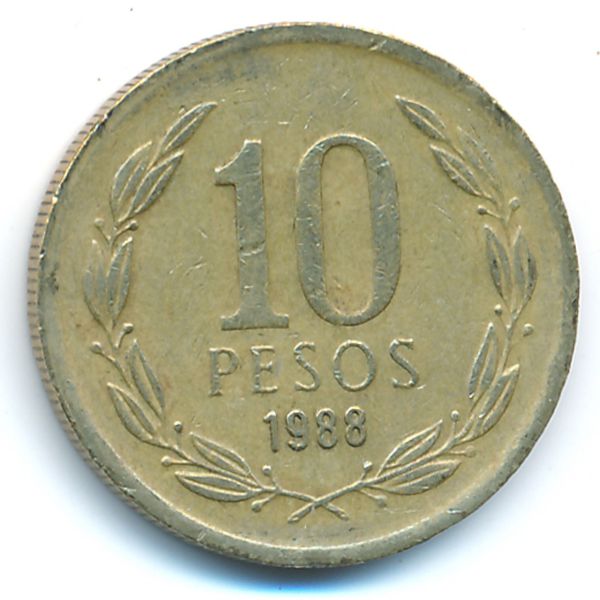 Чили, 10 песо (1988 г.)