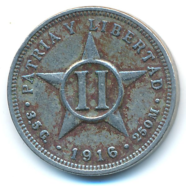 Куба, 2 сентаво (1916 г.)