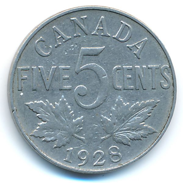 Канада, 5 центов (1928 г.)
