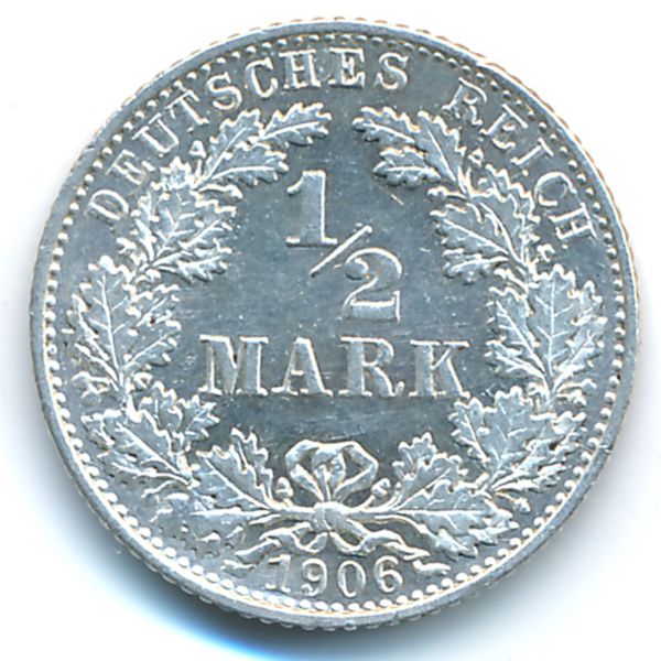 Германия, 1/2 марки (1906 г.)